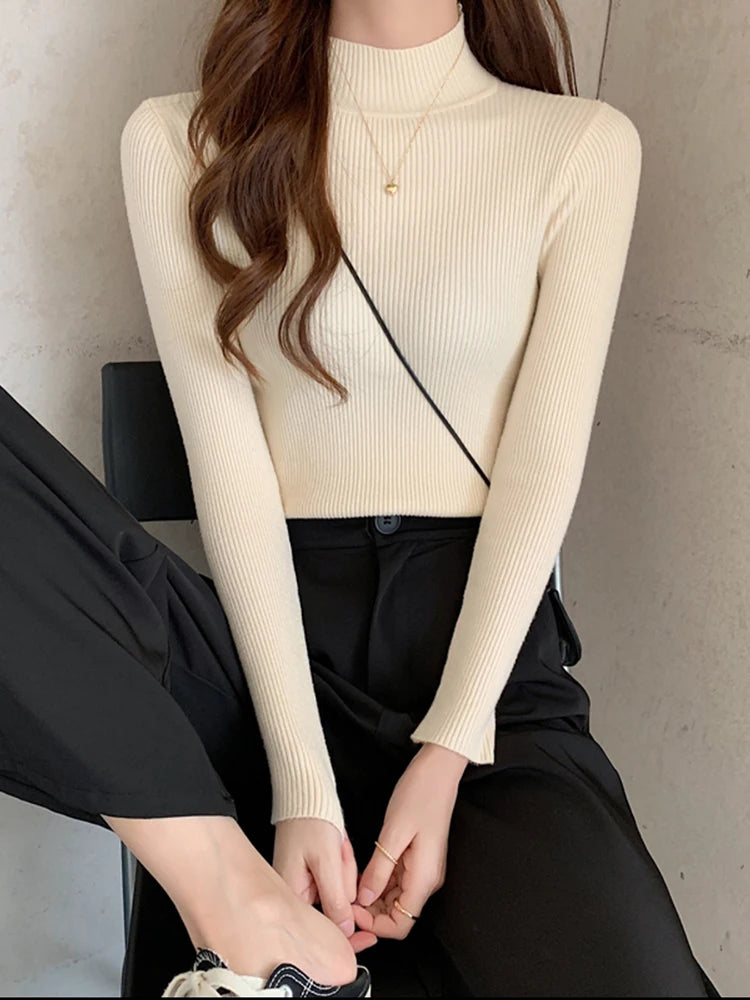 Mock Neck Knitted Sweater