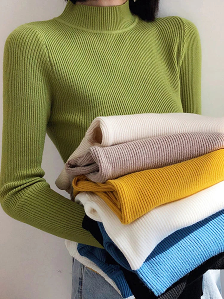 Mock Neck Knitted Sweater