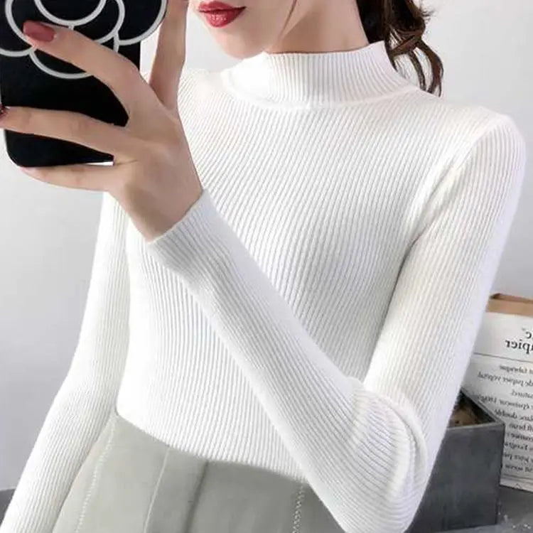 Mock Neck Knitted Sweater