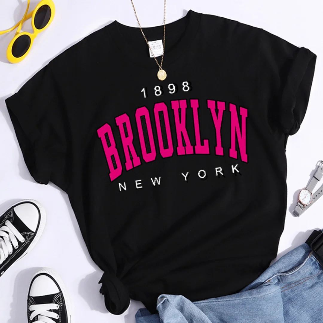 T-Shirt Brooklyn Print Short Sleeve