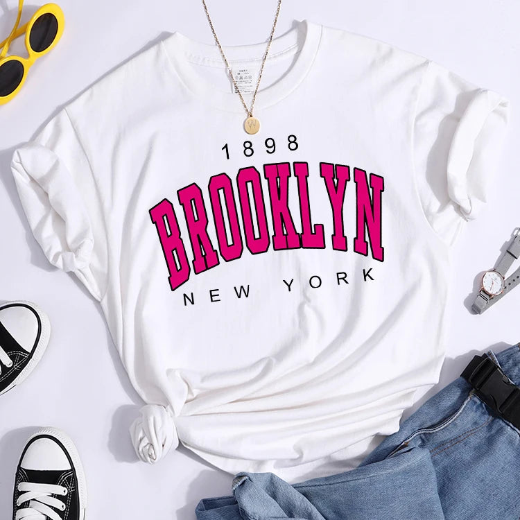 T-Shirt Brooklyn Print Short Sleeve