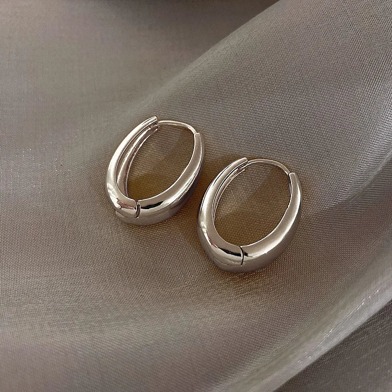 Smooth Metal Hoop Earrings