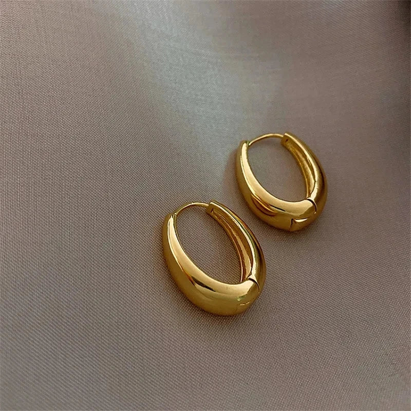 Smooth Metal Hoop Earrings