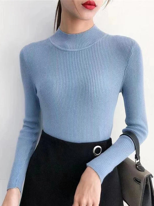 Mock Neck Knitted Sweater