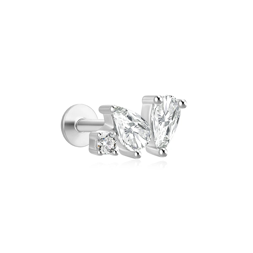 Silver Cartilage Stud Earrings