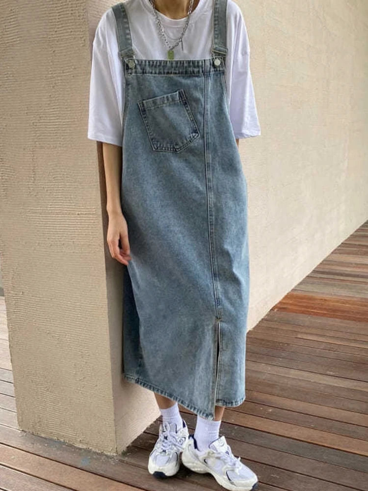 Denim Overall Sleeveless Dress