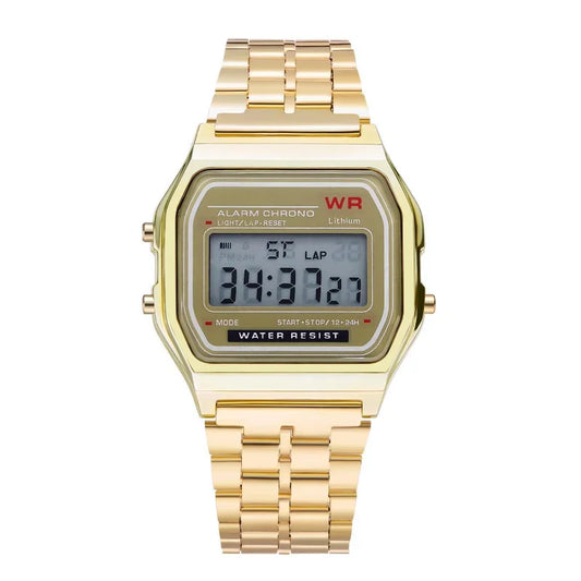 Steel Strap Watch, Multifunction LED Digital