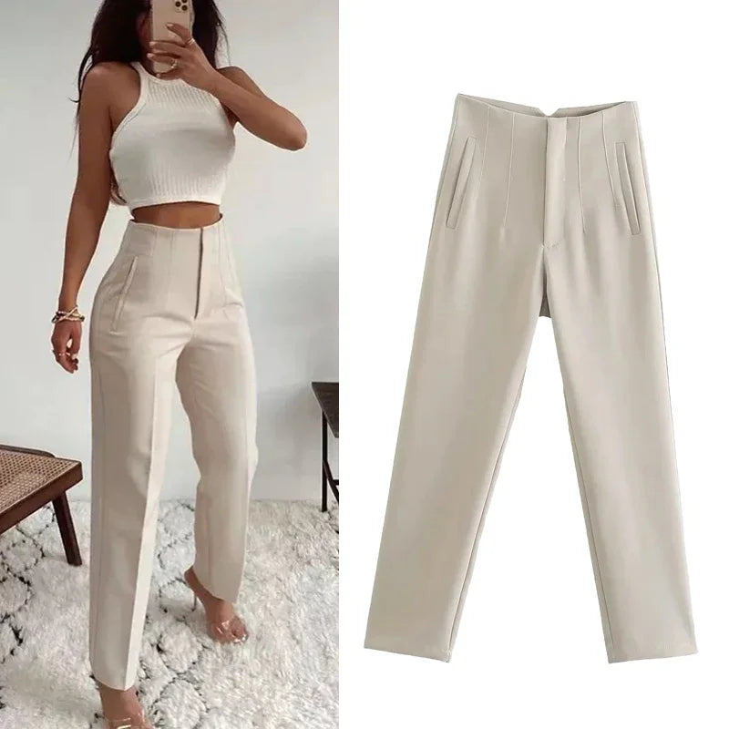 High Waist Pencil Trousers