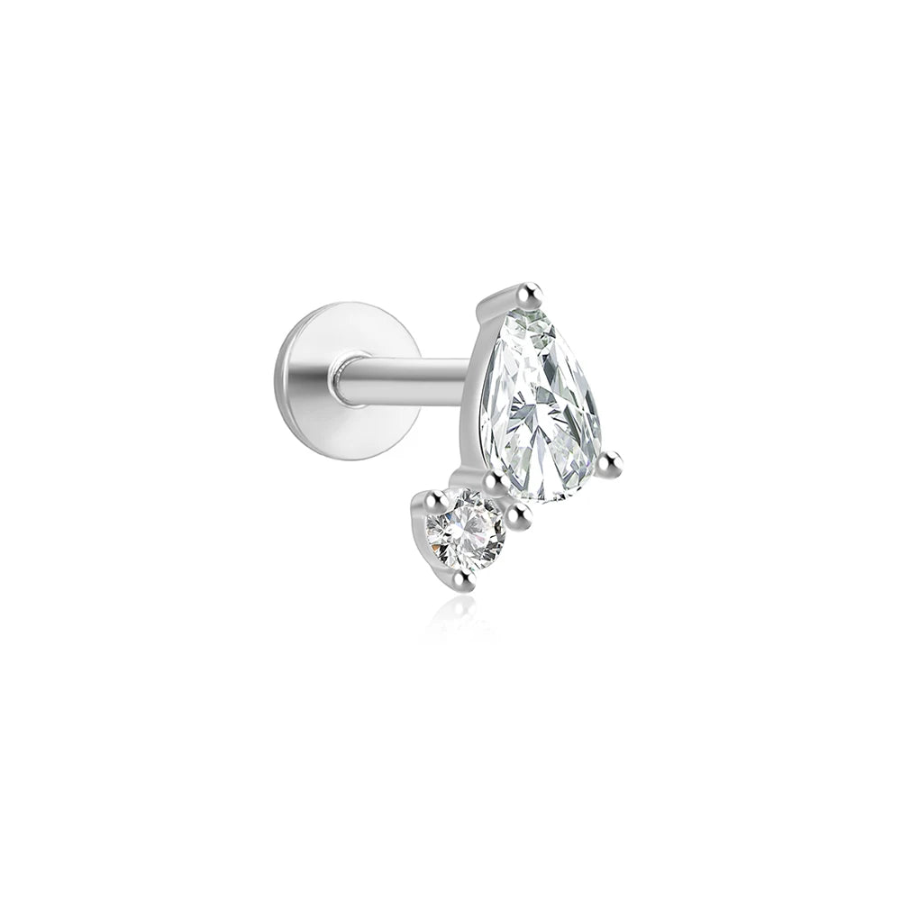 Silver Cartilage Stud Earrings