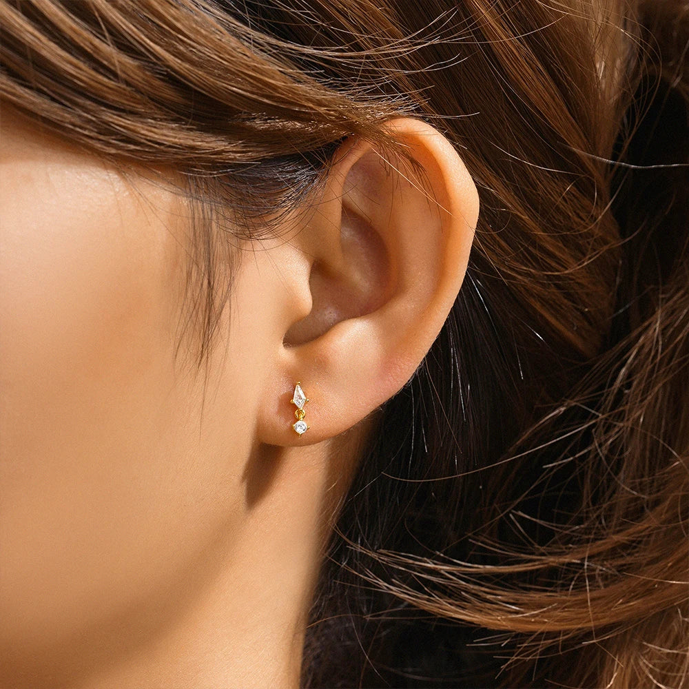 Silver Cartilage Stud Earrings