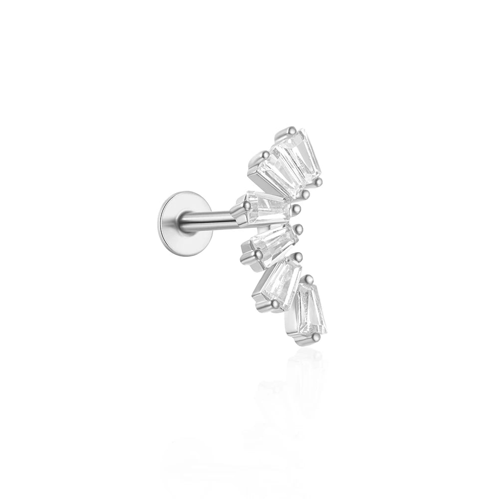 Silver Cartilage Stud Earrings