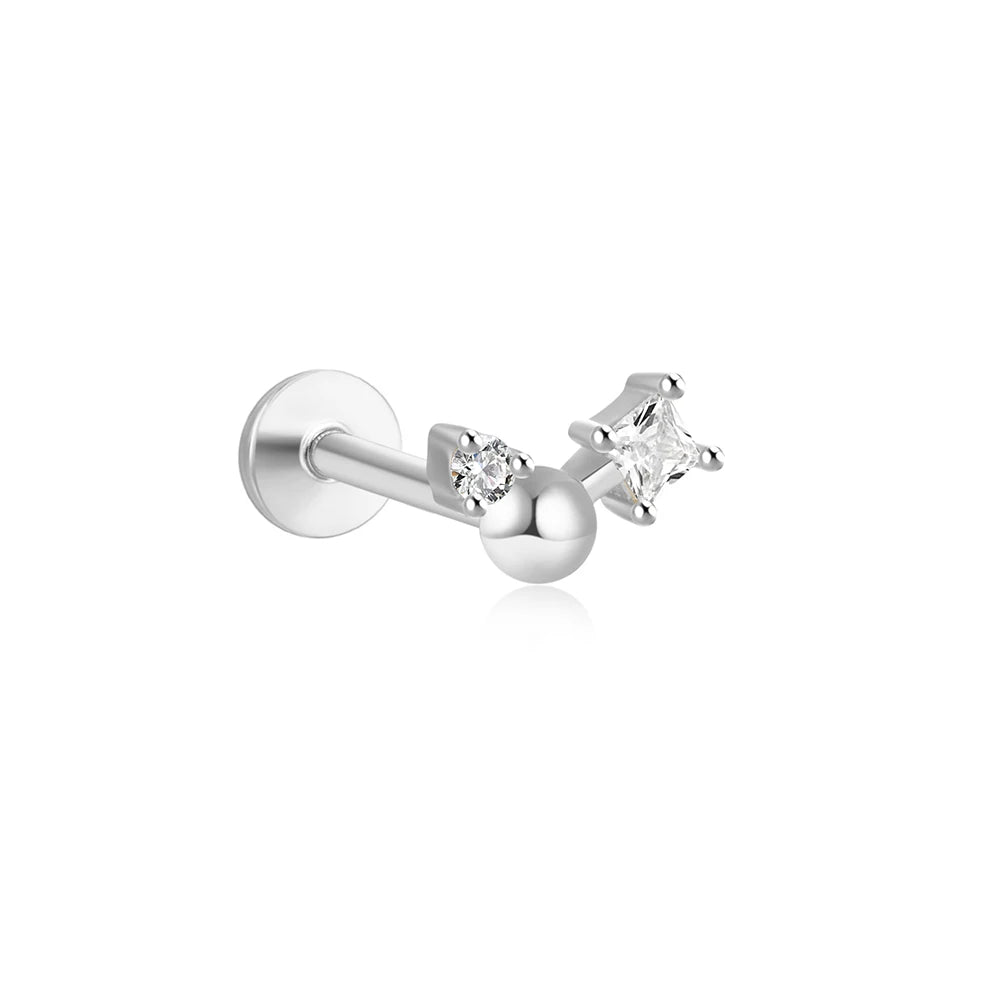 Silver Cartilage Stud Earrings