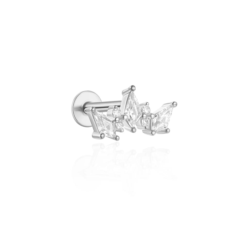 Silver Cartilage Stud Earrings