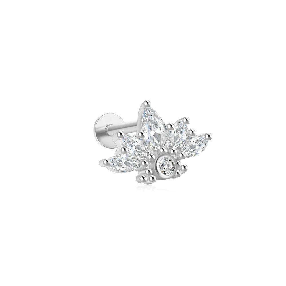 Silver Cartilage Stud Earrings